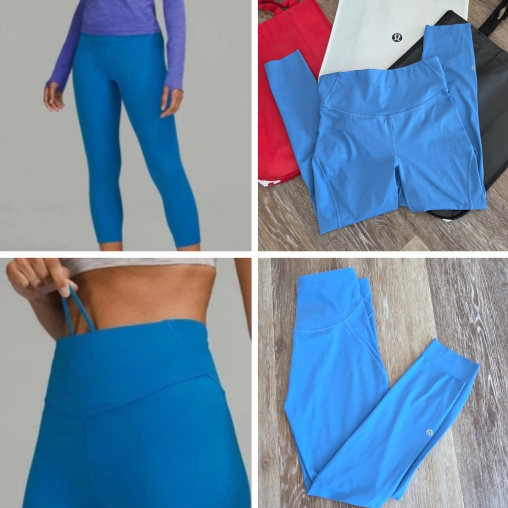 Lululemon Bace Pace High-Rise Crop Tight Legging Blue Sz 6 Yoga Athletic